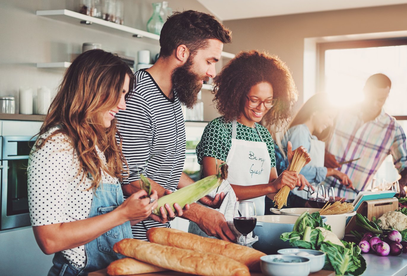 Friends Preparing Food in the Kitchen